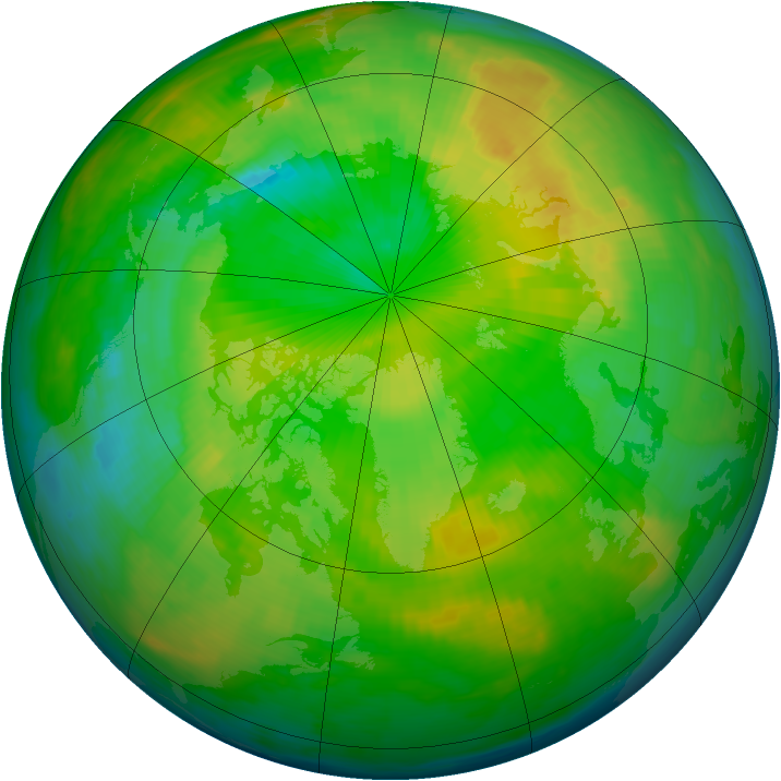 Arctic ozone map for 20 May 1993